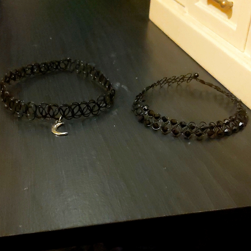Two black chokers